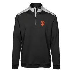 Men's San Francisco Giants Levelwear Black Manifest Quarter-Zip Pullover Top