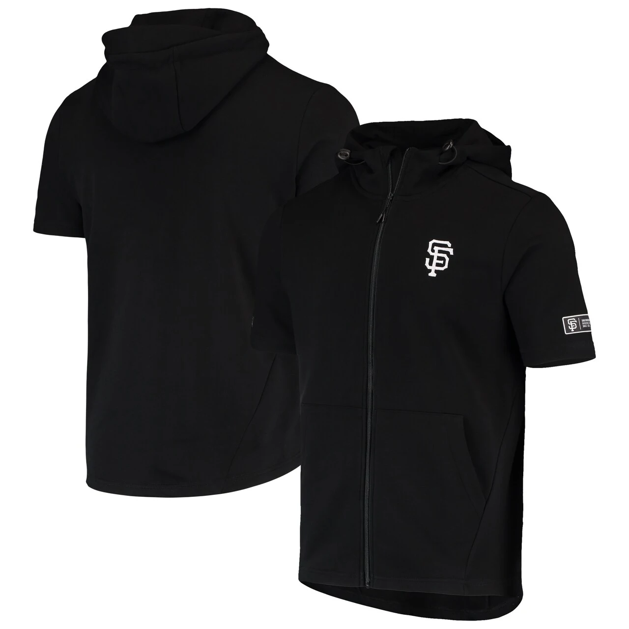 Men's San Francisco Giants Levelwear Black Recruit Short Sleeve Full-Zip Hoodie Jacket 3 Men's San Francisco Giants Levelwear Black Recruit Short Sleeve Full-Zip Hoodie Jacket