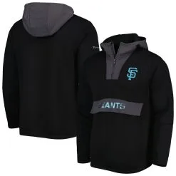 Men's San Francisco Giants Levelwear Black Ruckus Quarter-Zip Hoodie