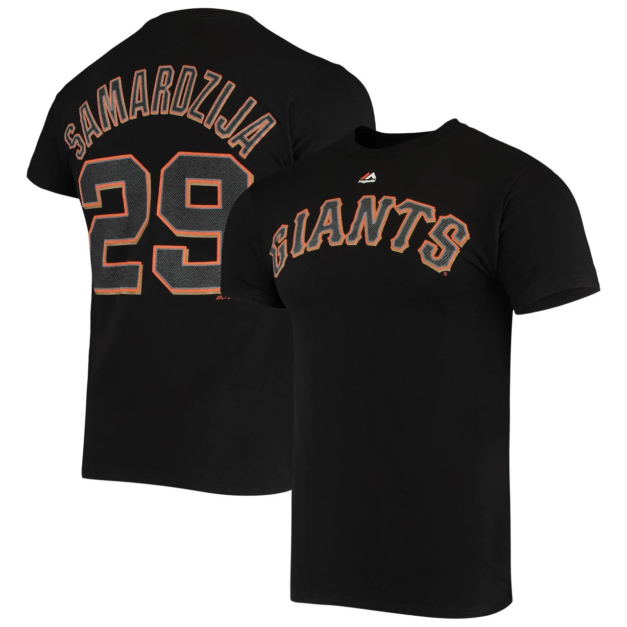 Men's San Francisco Giants Jeff Samardzija Majestic Black Stitch T-Shirt 3 Men's San Francisco Giants Jeff Samardzija Majestic Black Stitch T-Shirt