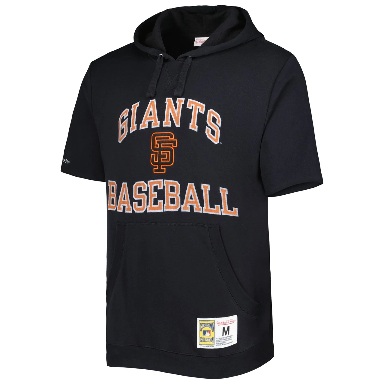 Men's San Francisco Giants Mitchell & Ness Black Cooperstown Collection Washed Fleece Pullover Short Sleeve Hoodie 4 Men's San Francisco Giants Mitchell & Ness Black Cooperstown Collection Washed Fleece Pullover Short Sleeve Hoodie - Image 2