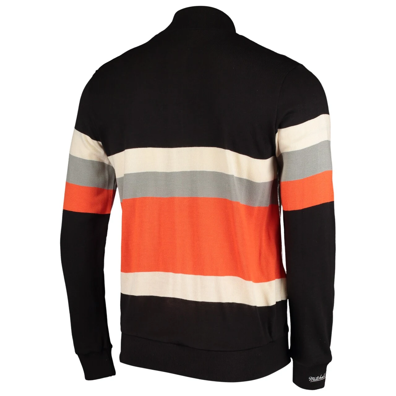 Men's San Francisco Giants Mitchell & Ness Black Front Stripe Full-Zip Sweater 5 Men's San Francisco Giants Mitchell & Ness Black Front Stripe Full-Zip Sweater - Image 3