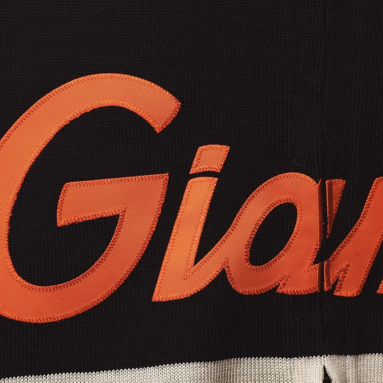 Men's San Francisco Giants Mitchell & Ness Black Front Stripe Full-Zip Sweater 6 Men's San Francisco Giants Mitchell & Ness Black Front Stripe Full-Zip Sweater - Image 4