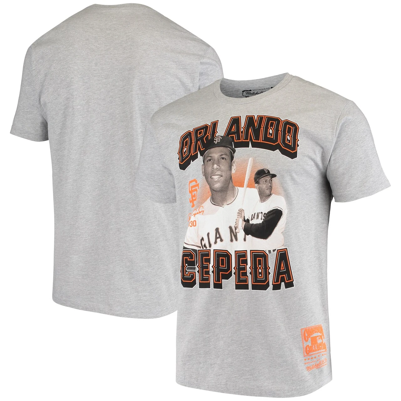 Men's San Francisco Giants Orlando Cepeda Mitchell & Ness Gray Name & Number T-Shirt 3 Men's San Francisco Giants Orlando Cepeda Mitchell & Ness Gray Name & Number T-Shirt