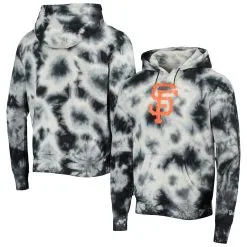 Men's San Francisco Giants New Era Black Tie-Dye Pullover Hoodie