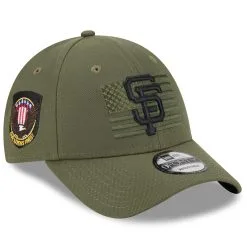 Men's San Francisco Giants New Era Green 2023 Armed Forces Day 9FORTY Adjustable Hat