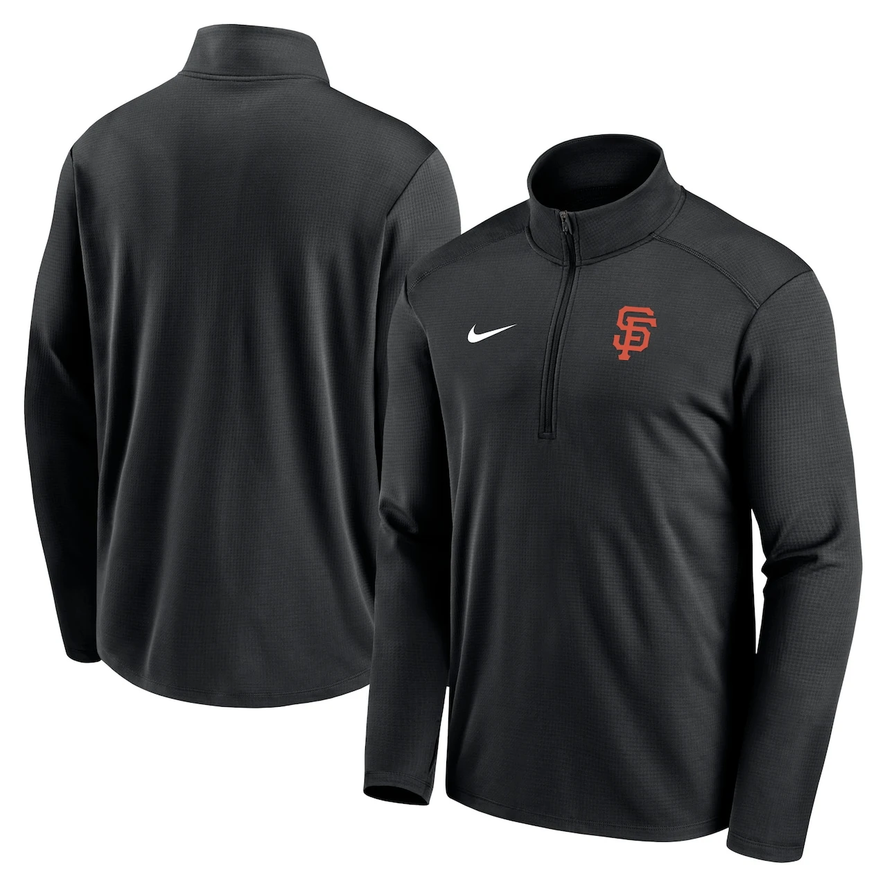 Men's San Francisco Giants Nike Black Agility Pacer Lightweight Performance Half-Zip Top 3 Men's San Francisco Giants Nike Black Agility Pacer Lightweight Performance Half-Zip Top