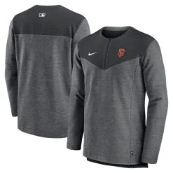 Men's San Francisco Giants Nike Black Authentic Collection Game Time Performance Half-Zip Top