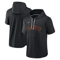 Men's San Francisco Giants Nike Black Springer Short Sleeve Team Pullover Hoodie