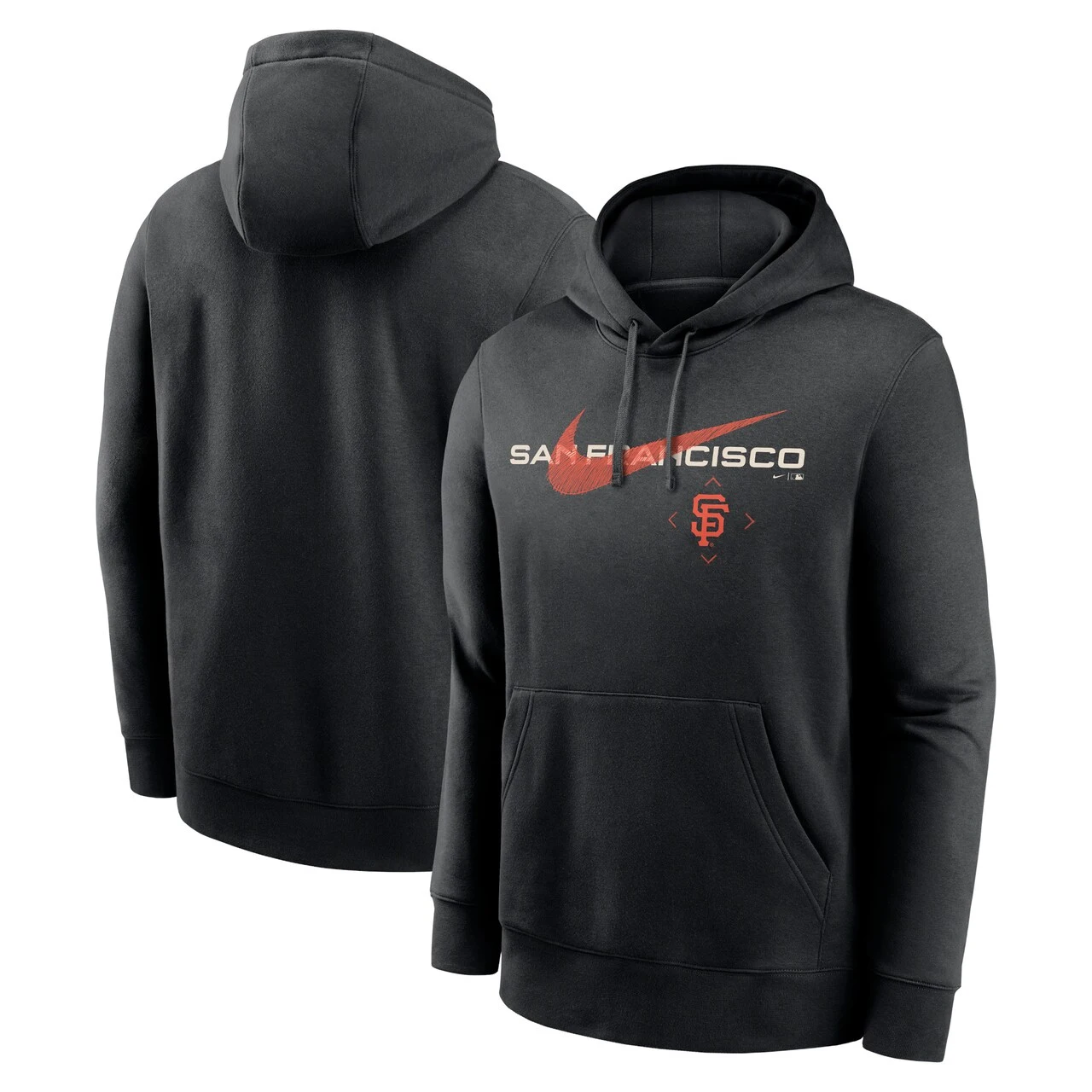 Men's San Francisco Giants Nike Black Swoosh NeighborHOOD Pullover Hoodie 3 Men's San Francisco Giants Nike Black Swoosh NeighborHOOD Pullover Hoodie