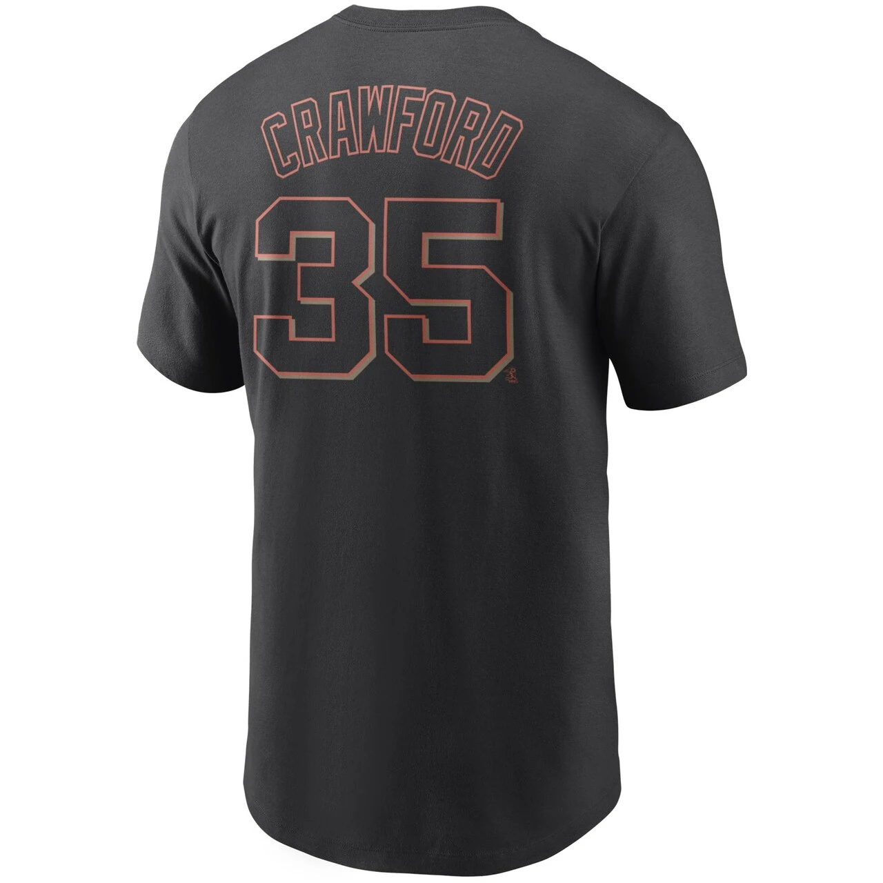 Men's San Francisco Giants Brandon Crawford Nike Black Name & Number T-Shirt 5 Men's San Francisco Giants Brandon Crawford Nike Black Name & Number T-Shirt - Image 3