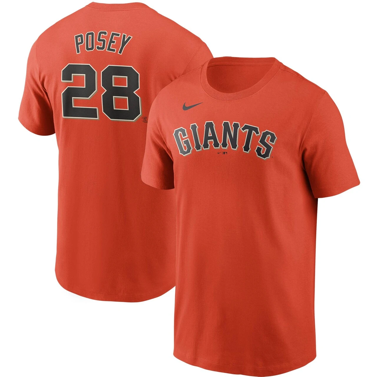 Men's San Francisco Giants Buster Posey Nike Orange Name & Number T-Shirt 3 Men's San Francisco Giants Buster Posey Nike Orange Name & Number T-Shirt