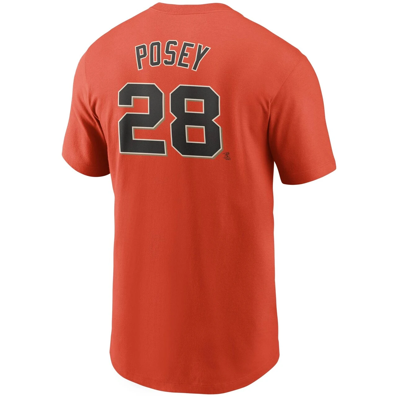 Men's San Francisco Giants Buster Posey Nike Orange Name & Number T-Shirt 5 Men's San Francisco Giants Buster Posey Nike Orange Name & Number T-Shirt - Image 3