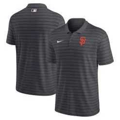 Men's San Francisco Giants Nike Charcoal Authentic Collection Victory Striped Performance Polo