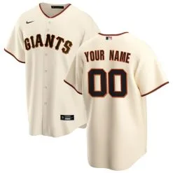 Men's San Francisco Giants Nike Cream Home Replica Custom Jersey