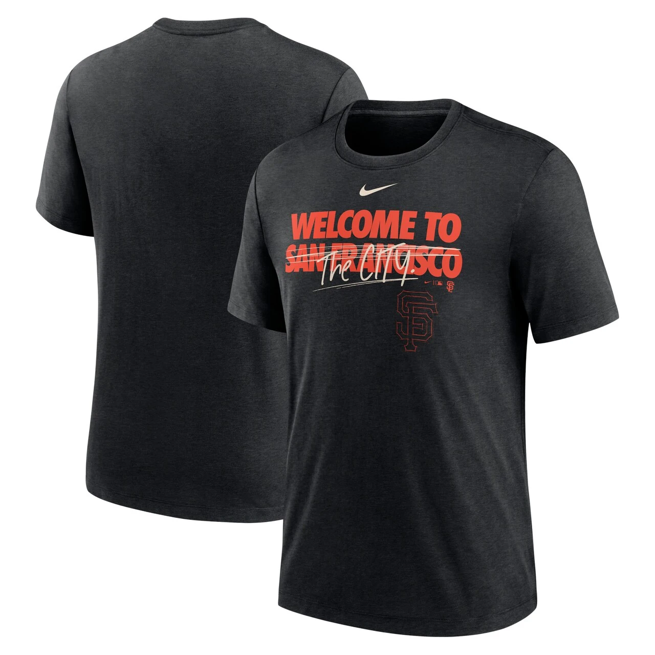 Men's San Francisco Giants Nike Heather Black Home Spin Tri-Blend T-Shirt 3 Men's San Francisco Giants Nike Heather Black Home Spin Tri-Blend T-Shirt