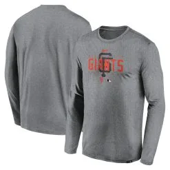 Men's San Francisco Giants Nike Heather Gray Authentic Collection Team Logo Legend Performance Long Sleeve T-Shirt