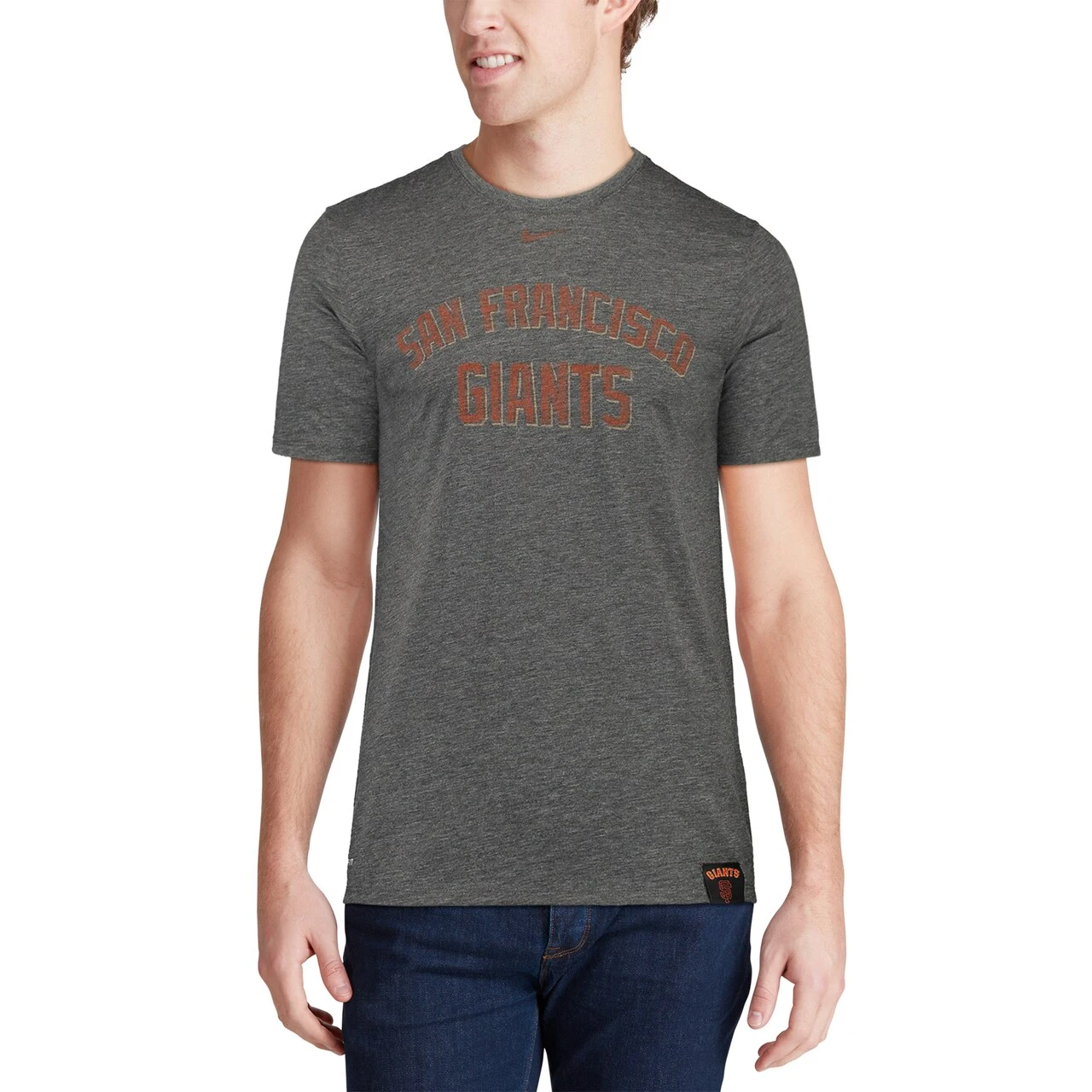 Men's San Francisco Giants Nike Heathered Black Tri-Blend DNA Performance T-Shirt 6 Men's San Francisco Giants Nike Heathered Black Tri-Blend DNA Performance T-Shirt - Image 4