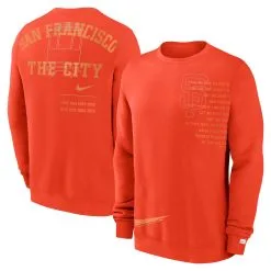 Men's San Francisco Giants Nike Orange Statement Ball Game Fleece Pullover Sweatshirt