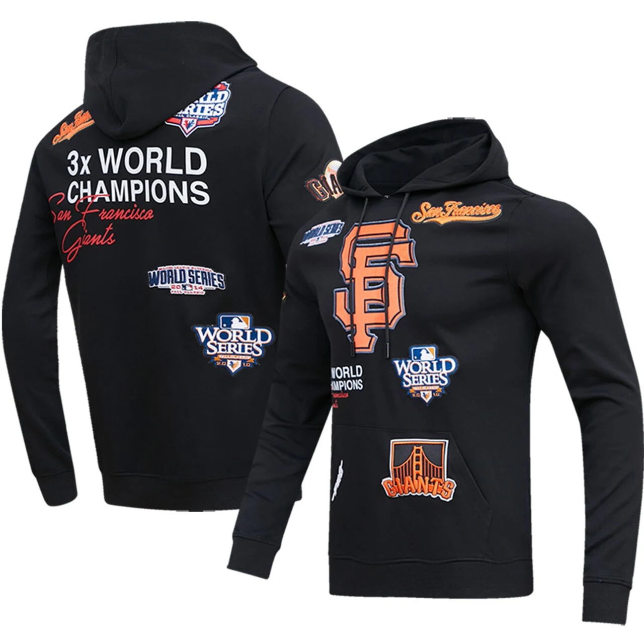 Men's San Francisco Giants Pro Standard Black Championship Pullover Hoodie 3 Men's San Francisco Giants Pro Standard Black Championship Pullover Hoodie