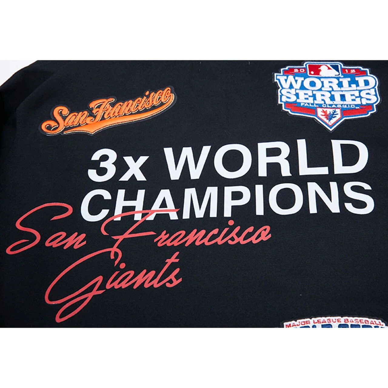 Men's San Francisco Giants Pro Standard Black Championship Pullover Hoodie 6 Men's San Francisco Giants Pro Standard Black Championship Pullover Hoodie - Image 4