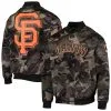 Men's San Francisco Giants Pro Standard Camo Satin Full-Snap Jacket -San Francisco Giants mens pro standard camo san francisco giants satin full snap jacket pi4653000 altimages ff 4653779 16f4df0fda12850ff490alt1 full