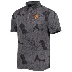 Men's San Francisco Giants Tommy Bahama Black Miramar Blooms Polo