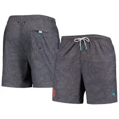 Men's San Francisco Giants Tommy Bahama Black Naples Layered Leaves Swim Trunks