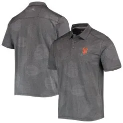 Men's San Francisco Giants Tommy Bahama Charcoal Palm Coast Delray Fond IslandZone Allover Polo