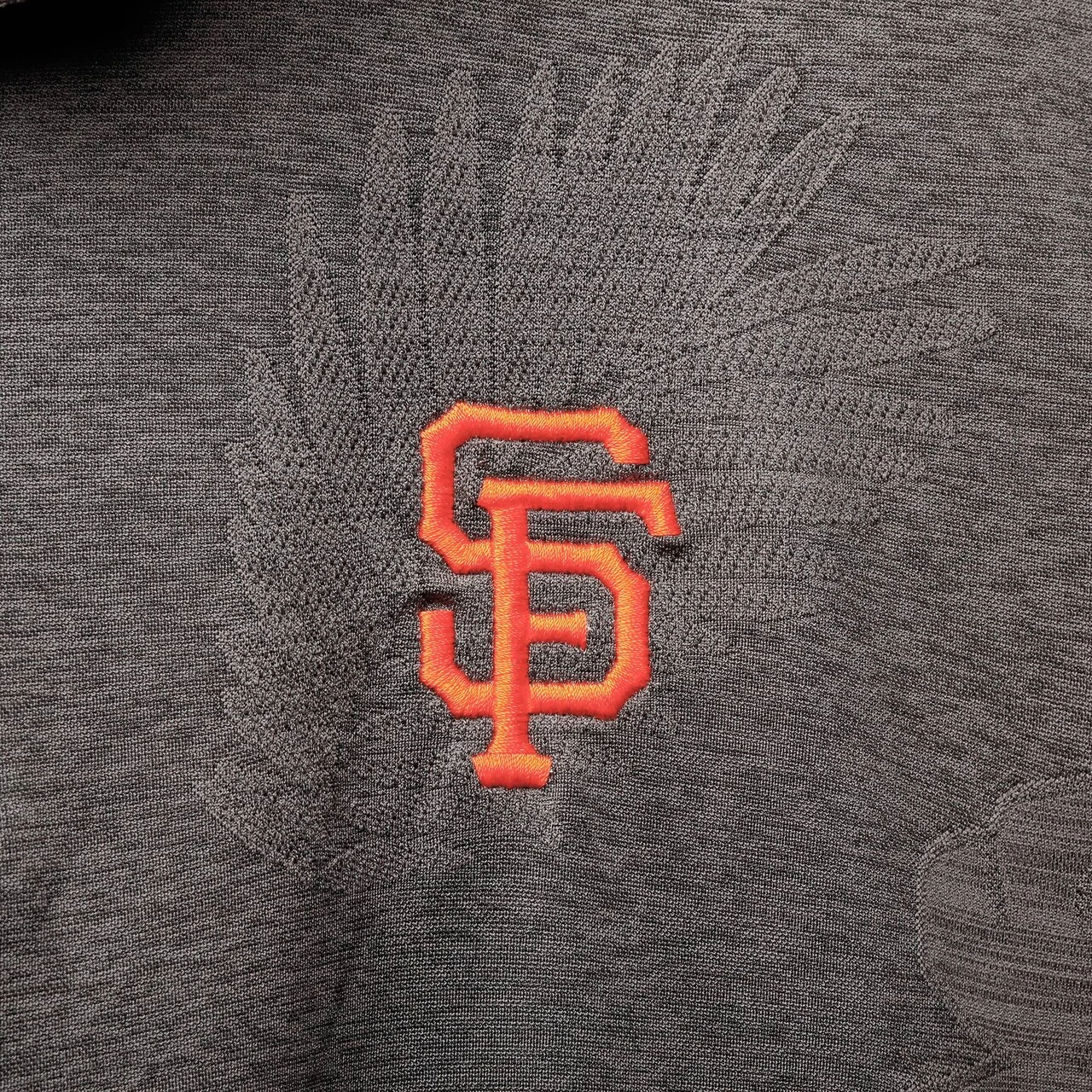 Men's San Francisco Giants Tommy Bahama Charcoal Palm Coast Delray Fond IslandZone Allover Polo 6 Men's San Francisco Giants Tommy Bahama Charcoal Palm Coast Delray Fond IslandZone Allover Polo - Image 4