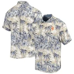 Men's San Francisco Giants Tommy Bahama Cream Batik Jungle Button-Up Shirt
