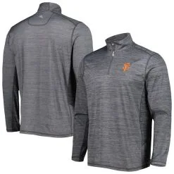 Men's San Francisco Giants Tommy Bahama Gray Delray IslandZone Half-Zip Top