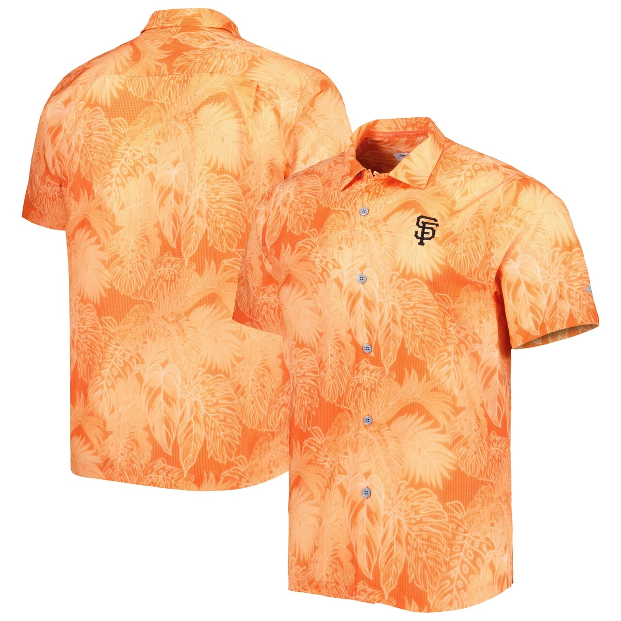 Men's San Francisco Giants Tommy Bahama Orange Bahama Coast Luminescent Fronds IslandZone Button-Up Camp Shirt 3 Men's San Francisco Giants Tommy Bahama Orange Bahama Coast Luminescent Fronds IslandZone Button-Up Camp Shirt