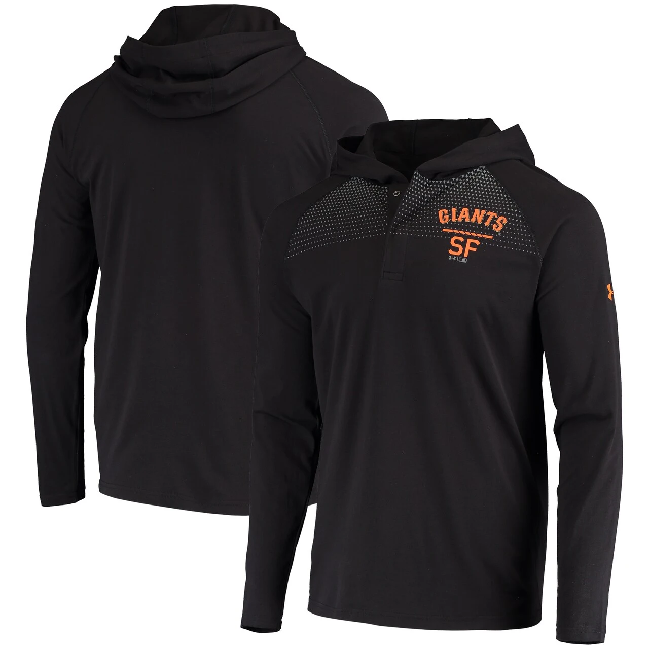 Men's San Francisco Giants Under Armour Black Foundry Charged Henley Raglan Tri-Blend Performance Pullover Hoodie 3 Men's San Francisco Giants Under Armour Black Foundry Charged Henley Raglan Tri-Blend Performance Pullover Hoodie