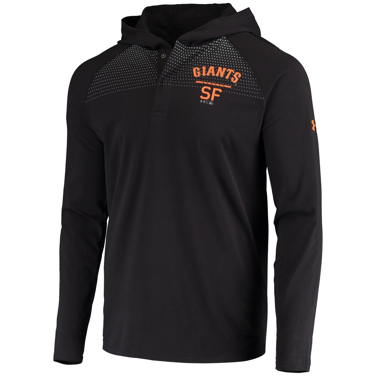 Men's San Francisco Giants Under Armour Black Foundry Charged Henley Raglan Tri-Blend Performance Pullover Hoodie 4 Men's San Francisco Giants Under Armour Black Foundry Charged Henley Raglan Tri-Blend Performance Pullover Hoodie - Image 2