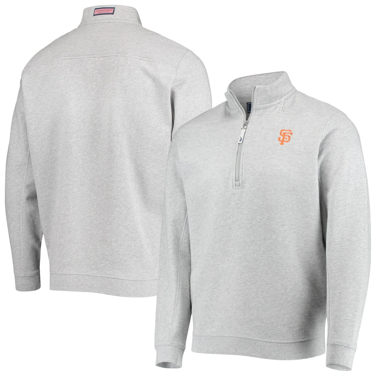 Men's San Francisco Giants Vineyard Vines Heather Gray Shep Shirt Quarter-Zip Sweatshirt 3 Men's San Francisco Giants Vineyard Vines Heather Gray Shep Shirt Quarter-Zip Sweatshirt