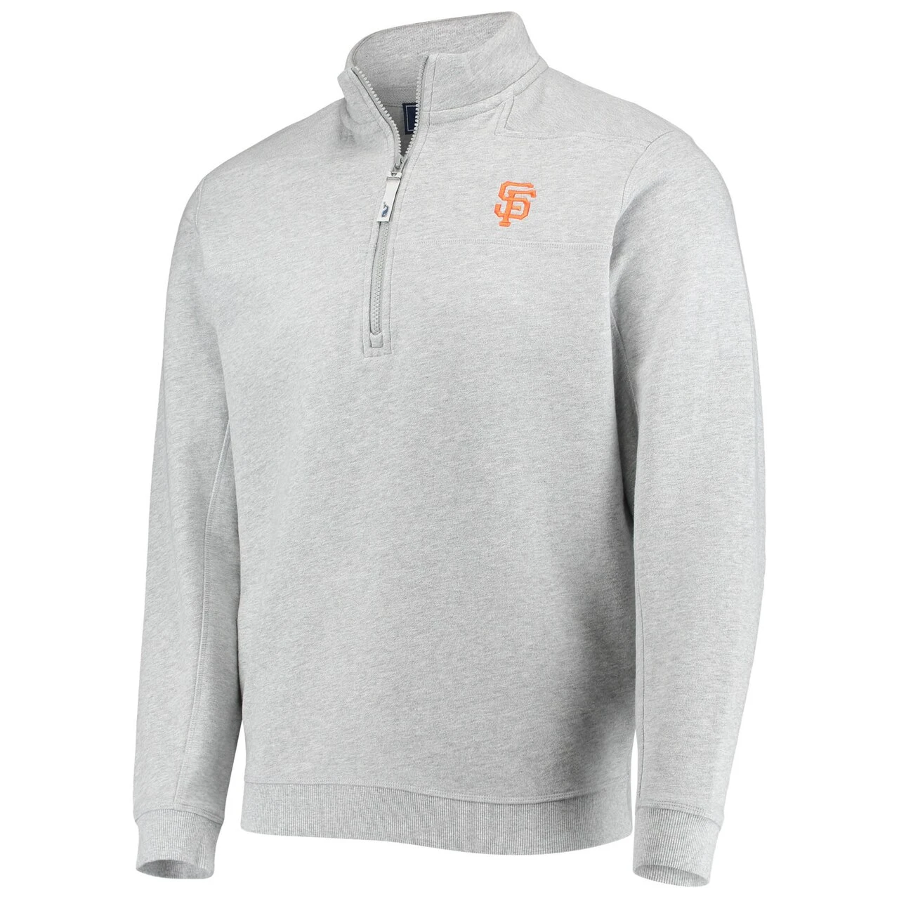 Men's San Francisco Giants Vineyard Vines Heather Gray Shep Shirt Quarter-Zip Sweatshirt 4 Men's San Francisco Giants Vineyard Vines Heather Gray Shep Shirt Quarter-Zip Sweatshirt - Image 2