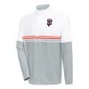 Men's San Francisco Giants Antigua White/Orange Bender Quarter-Zip Pullover Top -San Francisco Giants orange san francisco giants bender quarter zip pullover top pi5211000 ff 5211305 9936351abdbde3c57ab4 full