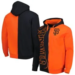 Men's San Francisco Giants Mitchell & Ness Black/Orange Fleece Full-Zip Hoodie