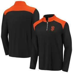Men's San Francisco Giants Fanatics Branded Black/Orange Iconic Clutch Quarter-Zip Pullover Jacket