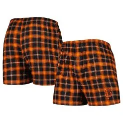 Men's San Francisco Giants Concepts Sport Black/Orange Ledger Flannel Boxers