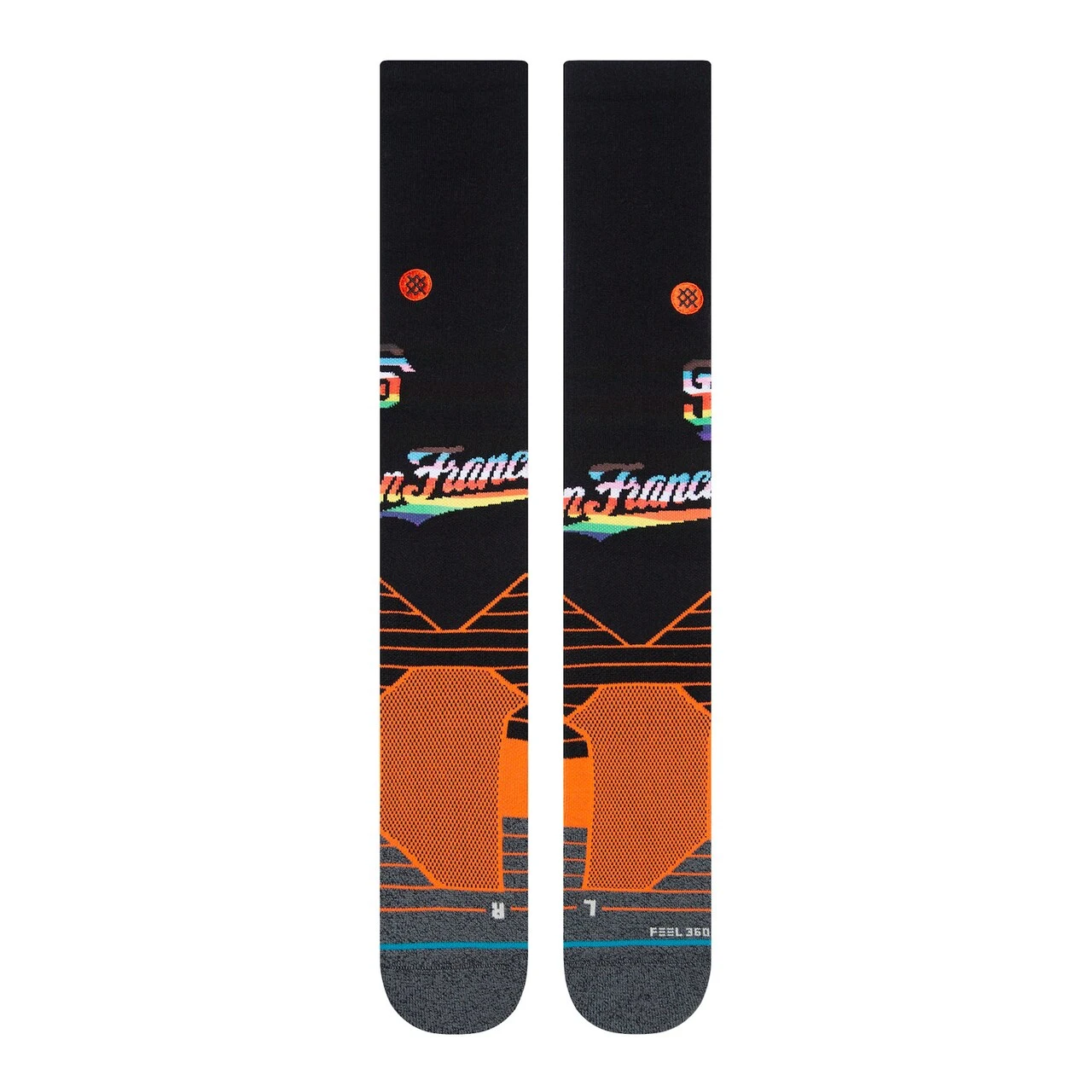 Men's San Francisco Giants Stance Black/Orange Pride Diamond Pro Over The Calf Socks 4 Men's San Francisco Giants Stance Black/Orange Pride Diamond Pro Over The Calf Socks - Image 2