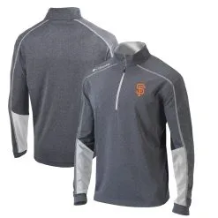 Men's San Francisco Giants Columbia Charcoal/White Omni-Wick Shotgun 2.0 Quarter-Zip Pullover Top