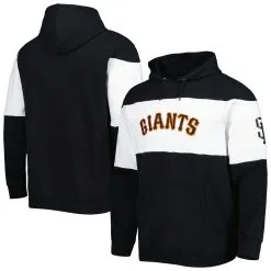 Men's San Francisco Giants Stitches Black/White Stripe Pullover Hoodie
