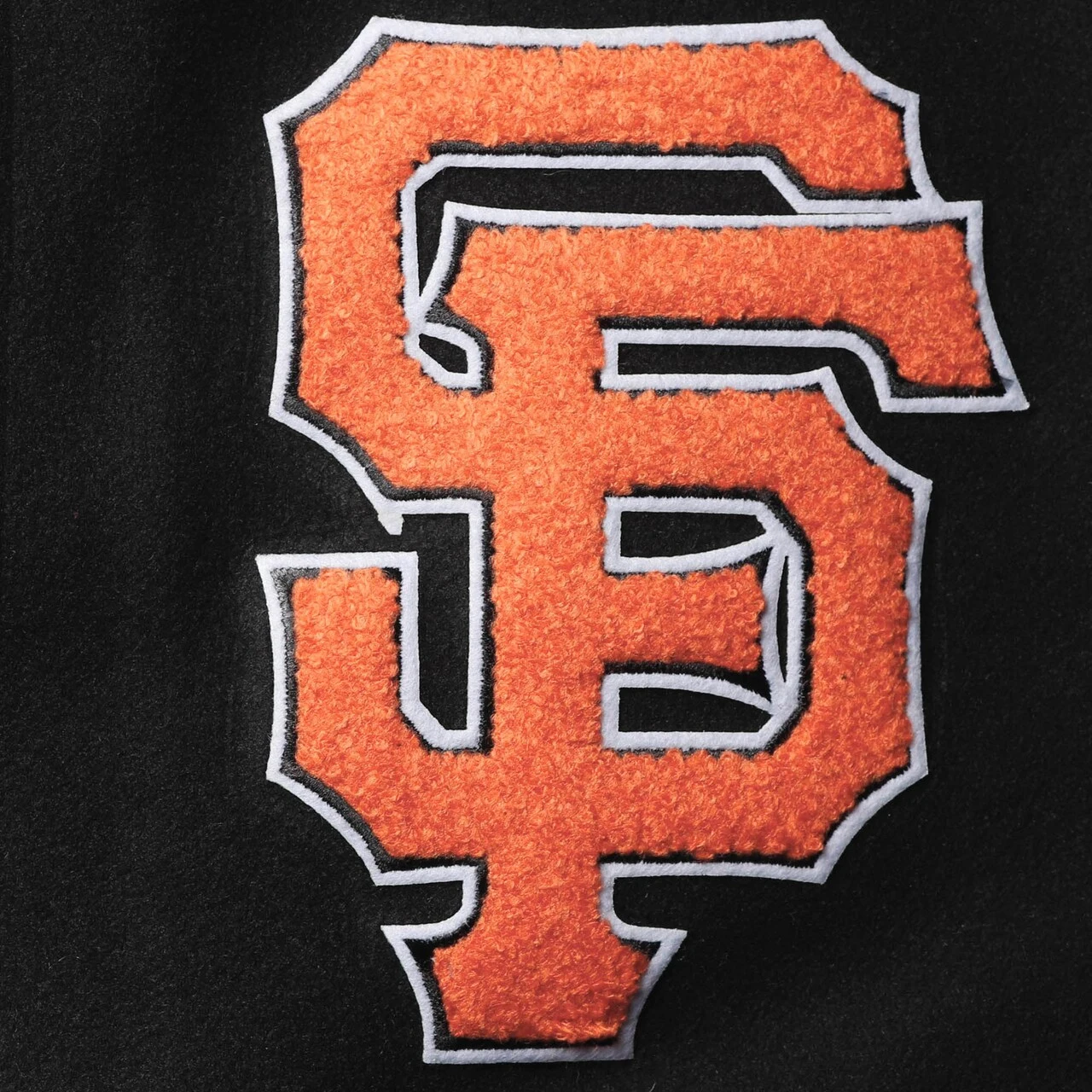 Men's San Francisco Giants Pro Standard Black/White Varsity Logo Full-Zip Jacket 6 Men's San Francisco Giants Pro Standard Black/White Varsity Logo Full-Zip Jacket - Image 4